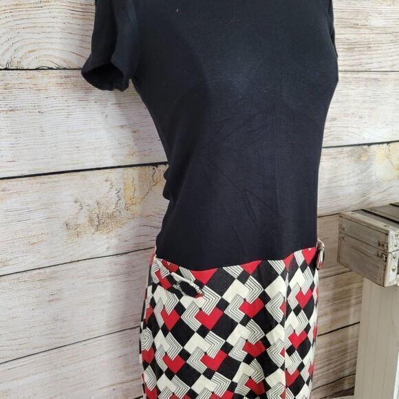 NWT LOFT‎ Plaid Black Short Sleeve Dress 2 - Picture 2 of 7